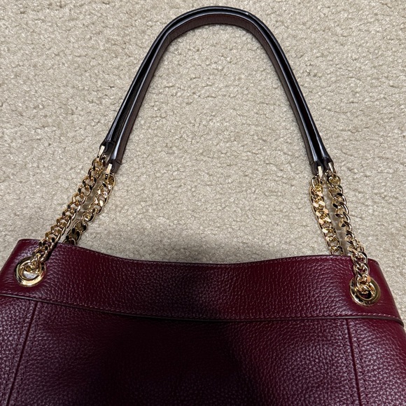 Michael Kors Dark Red Shoulder Bag with Gold Accents- NWOT - Picture 5 of 5
